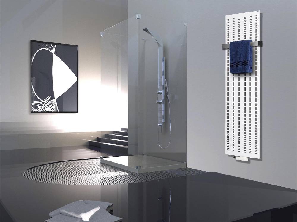 Szagato BADHEIZKÖRPER Design broken Mirror 3 180x47cm 1118Watt weiß +1 Halter 50mm SZAGATO Designheizkörper Handtuchheizkörper Mittelanschluss Handtuchwärmer Heißer Verkauf