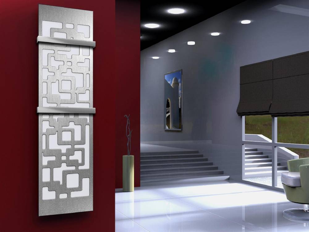 Szagato BADHEIZKÖRPER Design Downtown 3 180x47cm 1118 Watt Edelstahl matt (+2 Halter 50mm) SZAGATO Designheizkörper Handtuchheizkörper mit Mittelanschluss