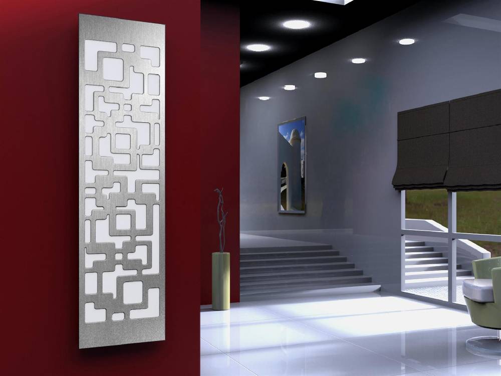 Szagato BADHEIZKÖRPER Design Downtown 3 180x47cm 1118 Watt Edelstahl matt SZAGATO Designheizkörper Handtuchheizkörper mit Mittelanschluss Handtuchwärmer