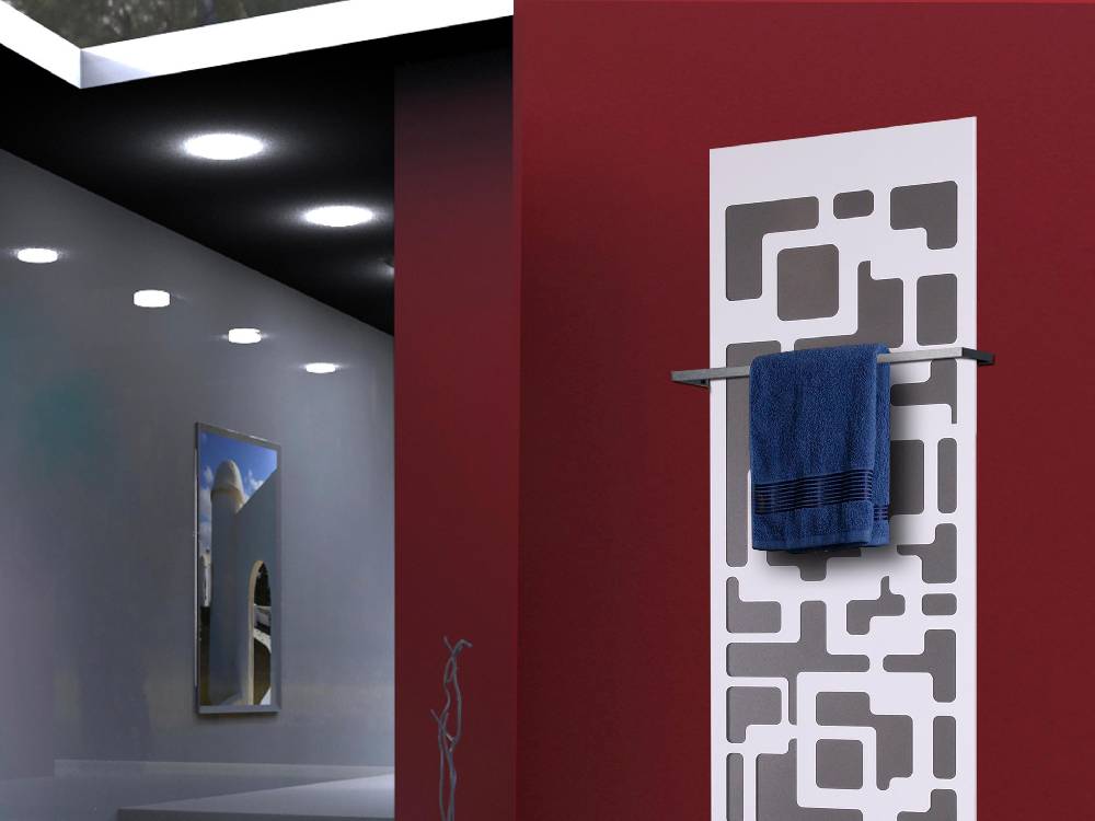 Szagato BADHEIZKÖRPER Design Downtown 3 180x47cm 1118 Watt weiß +2 Halter 15mm SZAGATO Designheizkörper Handtuchheizkörper mit Mittelanschluss Handtuchwärmer Blitzangebot
