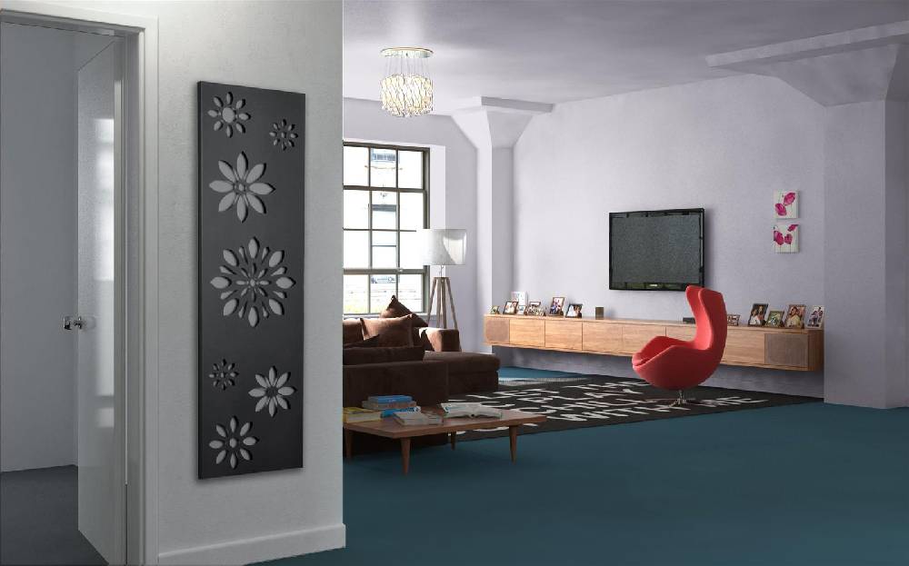 Szagato BADHEIZKÖRPER Design Flower 2 120x47cm 1118 Watt anthrazit moonstone SZAGATO Designheizkörper Handtuchheizkörper mit Mittelanschluss Handtuchwärmer Kauf eins, bekomm eins gratis