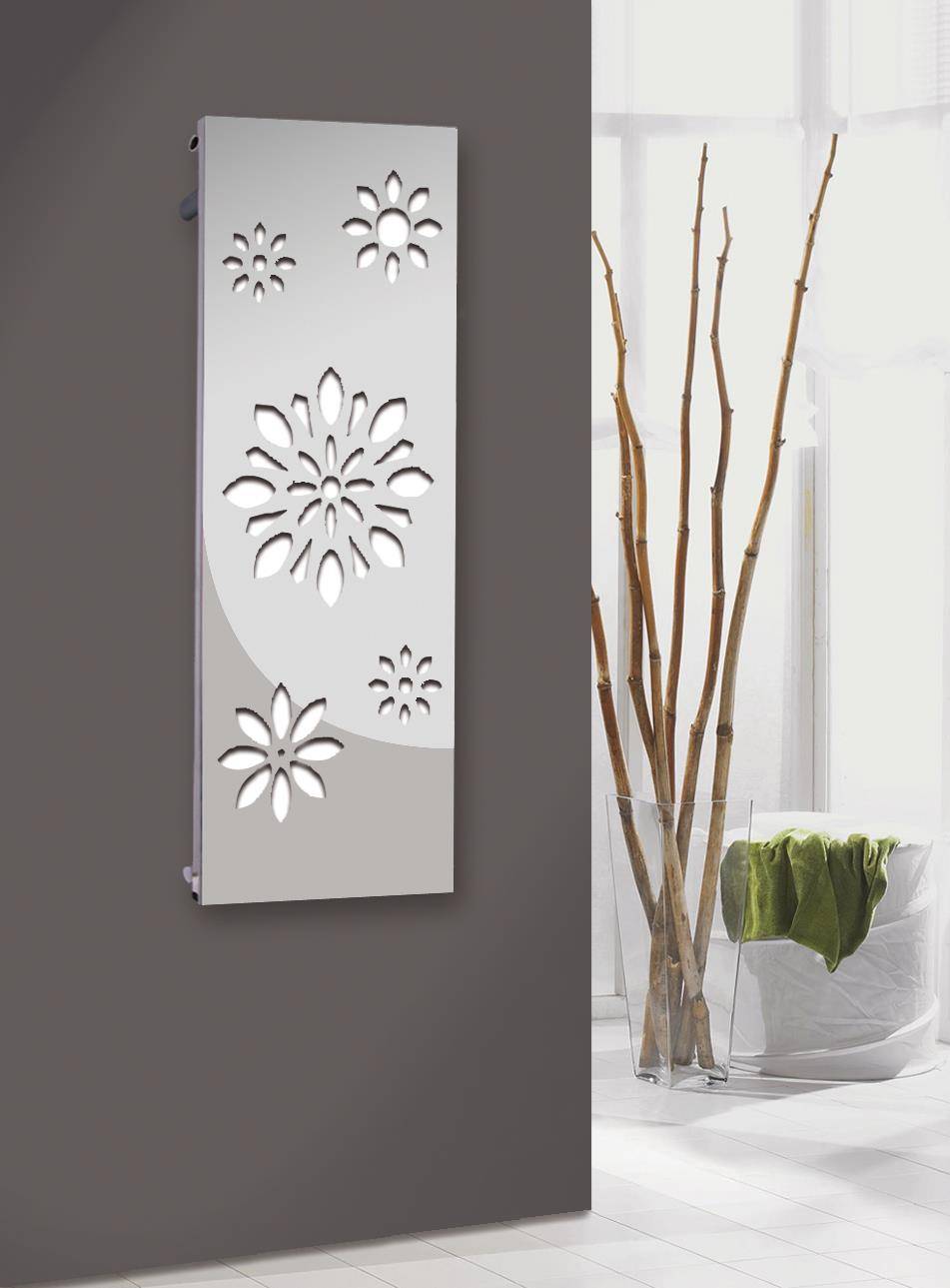 Szagato BADHEIZKÖRPER Design Flower 2 120x47cm 1118 Watt Edelstahl Hochglanz SZAGATO Designheizkörper Handtuchheizkörper mit Mittelanschluss Handtuchwärmer