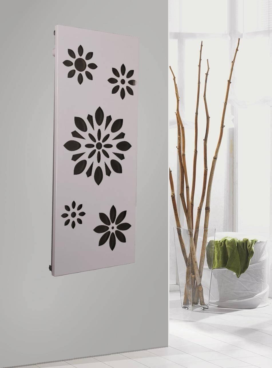 Szagato BADHEIZKÖRPER Design Flower 2 120x47cm 1118 Watt weiß SZAGATO Designheizkörper Handtuchheizkörper mit Mittelanschluss Handtuchwärmer