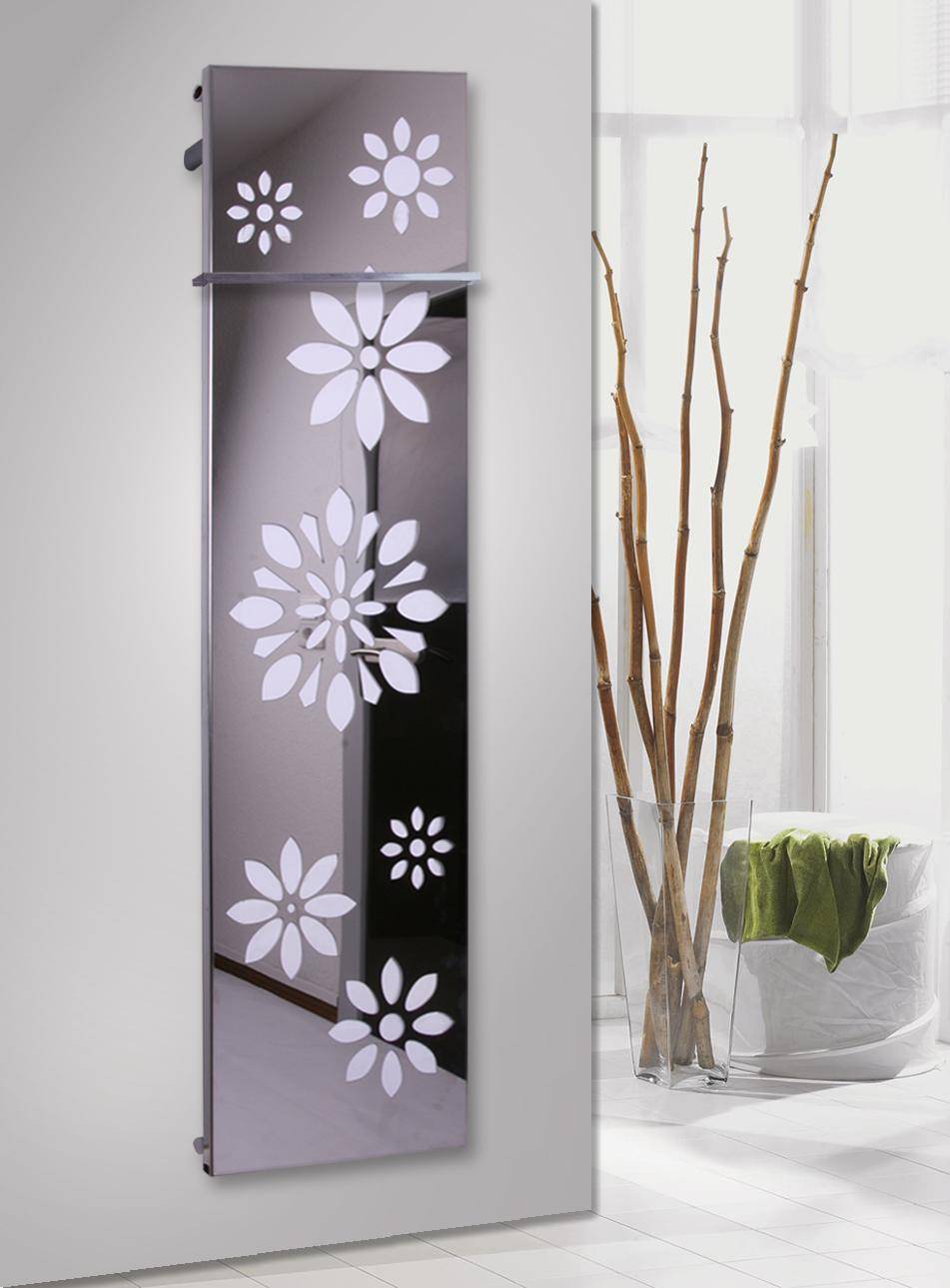 Szagato BADHEIZKÖRPER Design Flower 3 180x47cm 1118 Watt Edelstahl Hochglanz (+1 Halter 15mm) SZAGATO Designheizkörper mit Mittelanschluss Handtuchwärmer