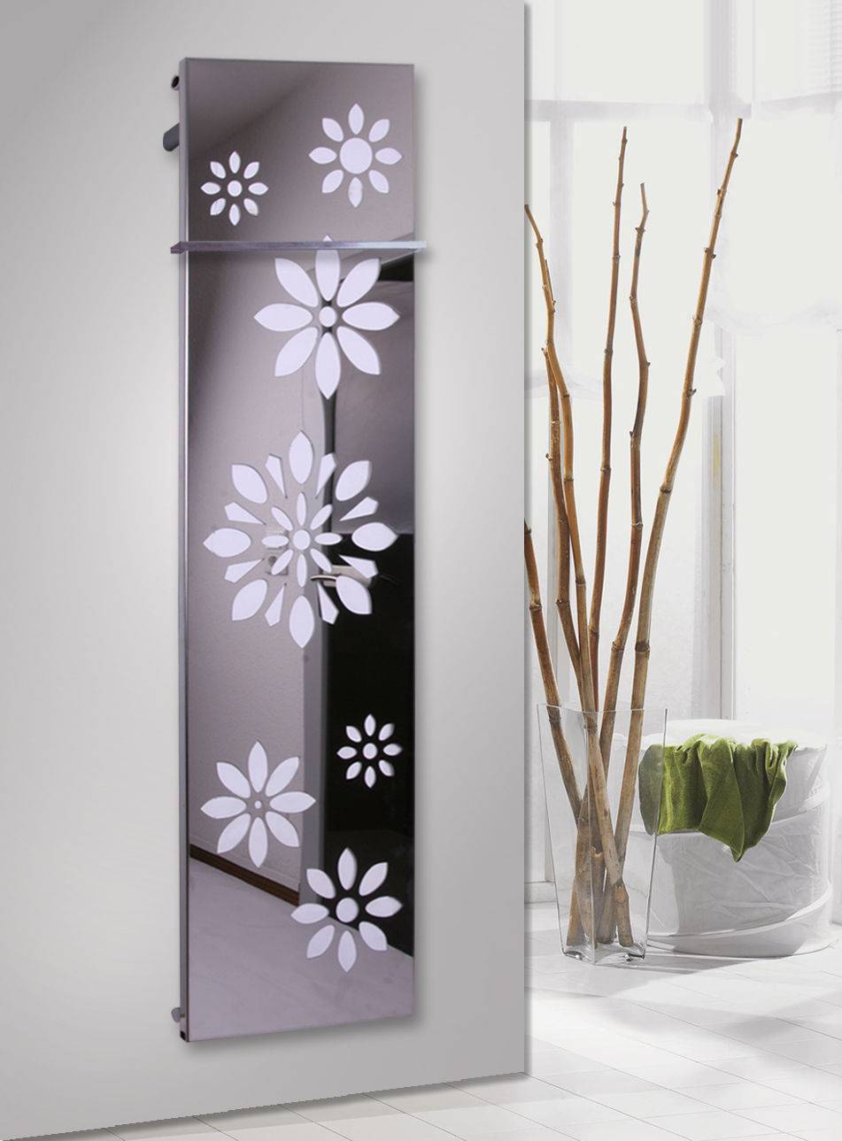 Szagato BADHEIZKÖRPER Design Flower 3 180x47cm 1118 Watt Edelstahl Hochglanz (+1 Halter 15mm) SZAGATO Designheizkörper mit Mittelanschluss Handtuchwärmer Letzte 3 Tage