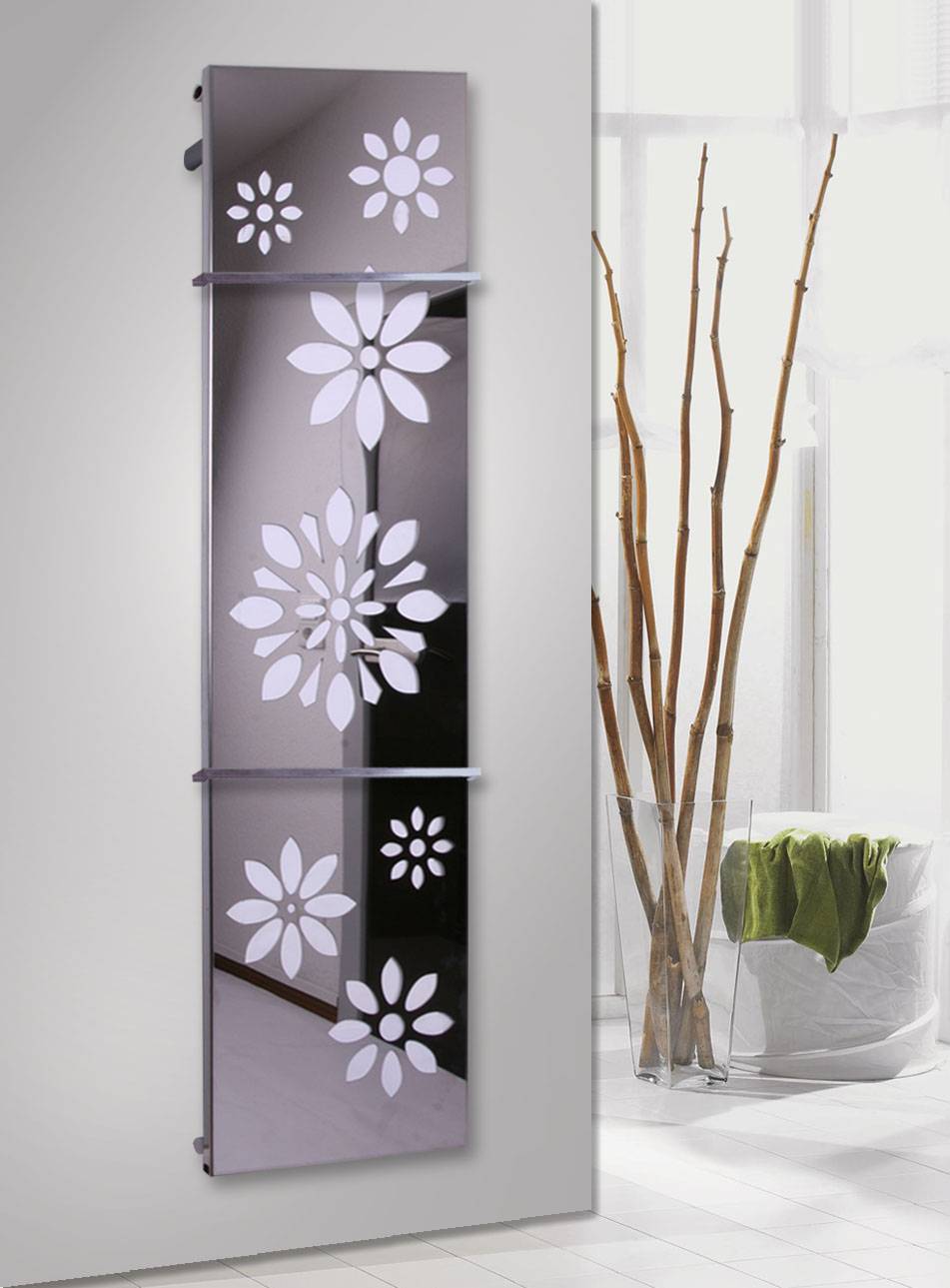 Szagato BADHEIZKÖRPER Design Flower 3 180x47cm 1118 Watt Edelstahl Hochglanz (+2 Halter 15mm) SZAGATO Designheizkörper mit Mittelanschluss Handtuchwärmer