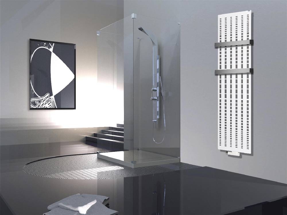 Szagato BADHEIZKÖRPER Design broken Mirror 3 180x47cm 1118Watt weiß +2 Halter 50mm SZAGATO Designheizkörper Handtuchheizkörper Mittelanschluss Handtuchwärmer Letzter Tag
