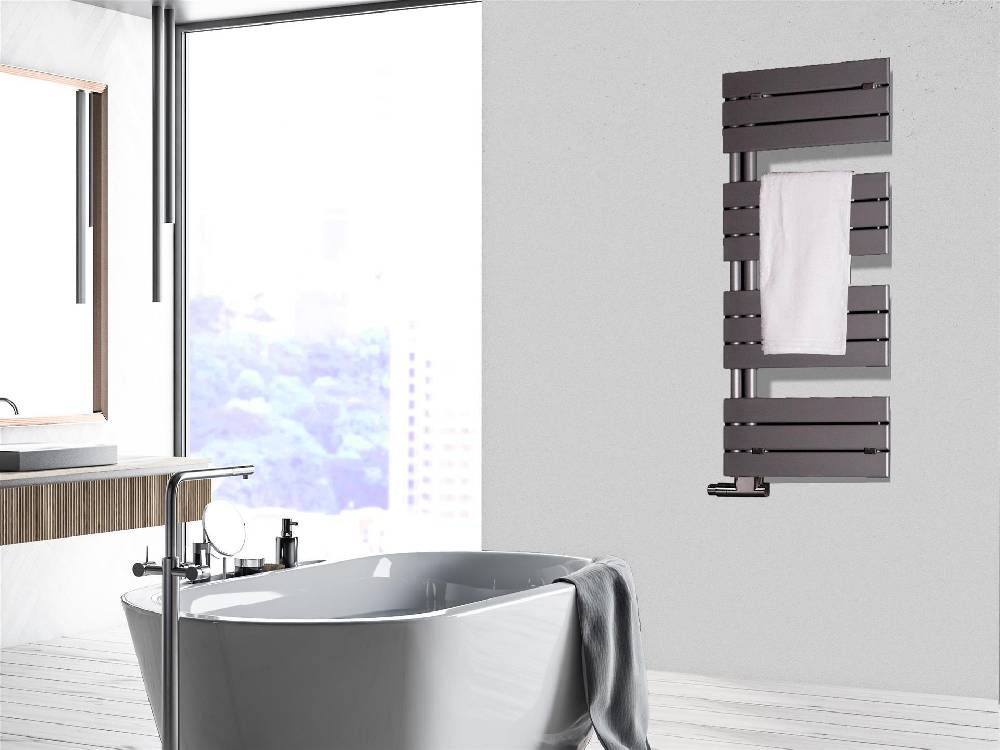 Szagato BADHEIZKÖRPER Design Chicago 1 115x50cm 525 Watt anthrazit - moonstone SZAGATO Designheizkörper Handtuchheizkörper mit Mittelanschluss Handtuchwärmer