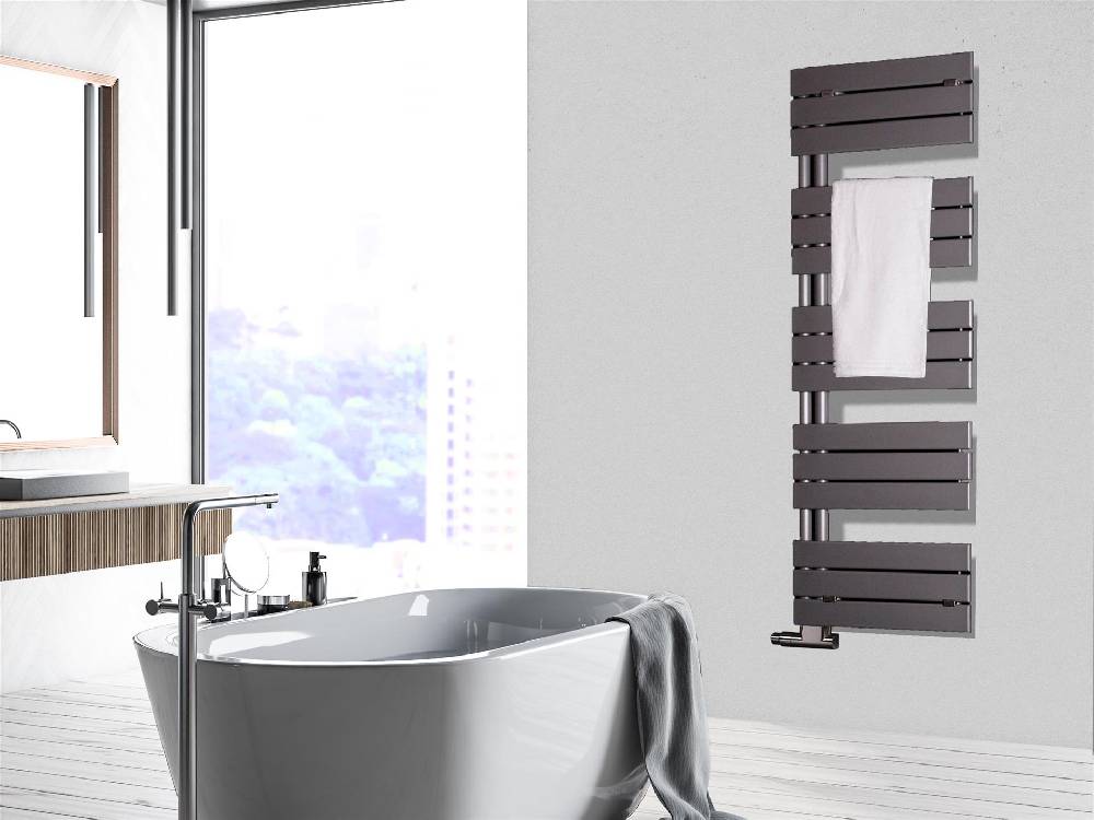 Szagato BADHEIZKÖRPER Design Chicago 2 145x50cm 640 Watt anthrazit - moonstone SZAGATO Designheizkörper Handtuchheizkörper mit Mittelanschluss Handtuchwärmer