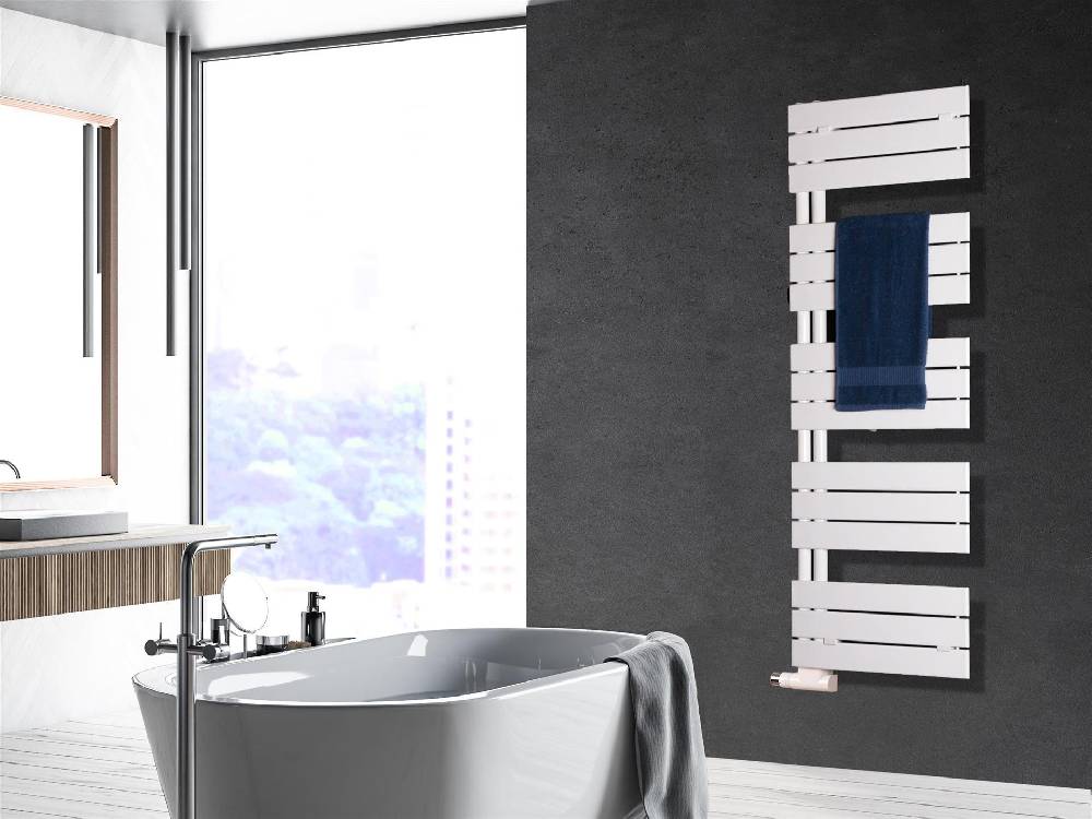 Szagato BADHEIZKÖRPER Design Chicago 2 145x50cm 640 Watt weiß SZAGATO Designheizkörper Handtuchheizkörper mit Mittelanschluss Handtuchwärmer