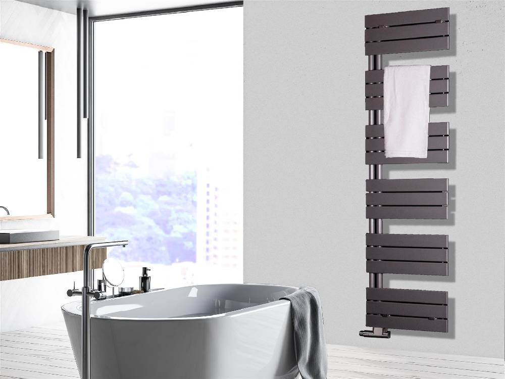 Szagato BADHEIZKÖRPER Design Chicago 3 175x50cm 740 Watt anthrzit - moonstone SZAGATO Designheizkörper Handtuchheizkörper mit Mittelanschluss Handtuchwärmer