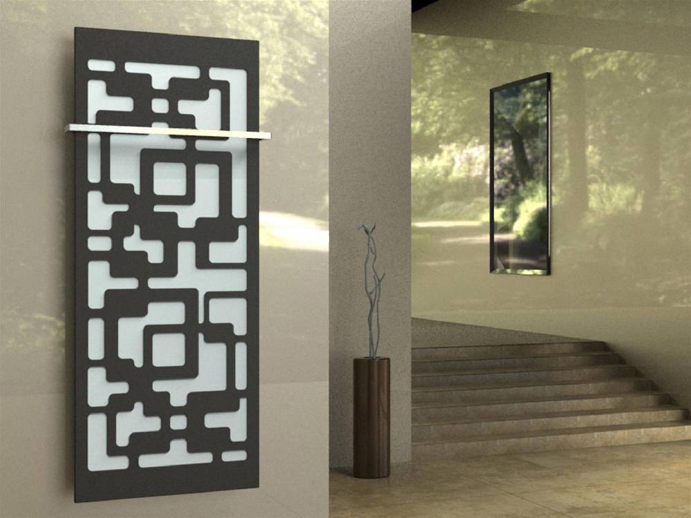 Szagato BADHEIZKÖRPER Design Downtown 2 120x47cm 799 Watt anthrazit - moonstone (+1 Halter 15mm) SZAGATO Designheizkörper mit Mittelanschluss Handtuchwärmer