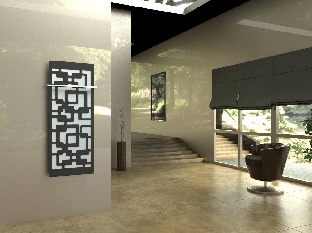 Szagato BADHEIZKÖRPER Design Downtown 2 120x47cm 799 Watt anthrazit - moonstone (+1 Halter 15mm) SZAGATO Designheizkörper mit Mittelanschluss Handtuchwärmer Vierteljährliche Förderung