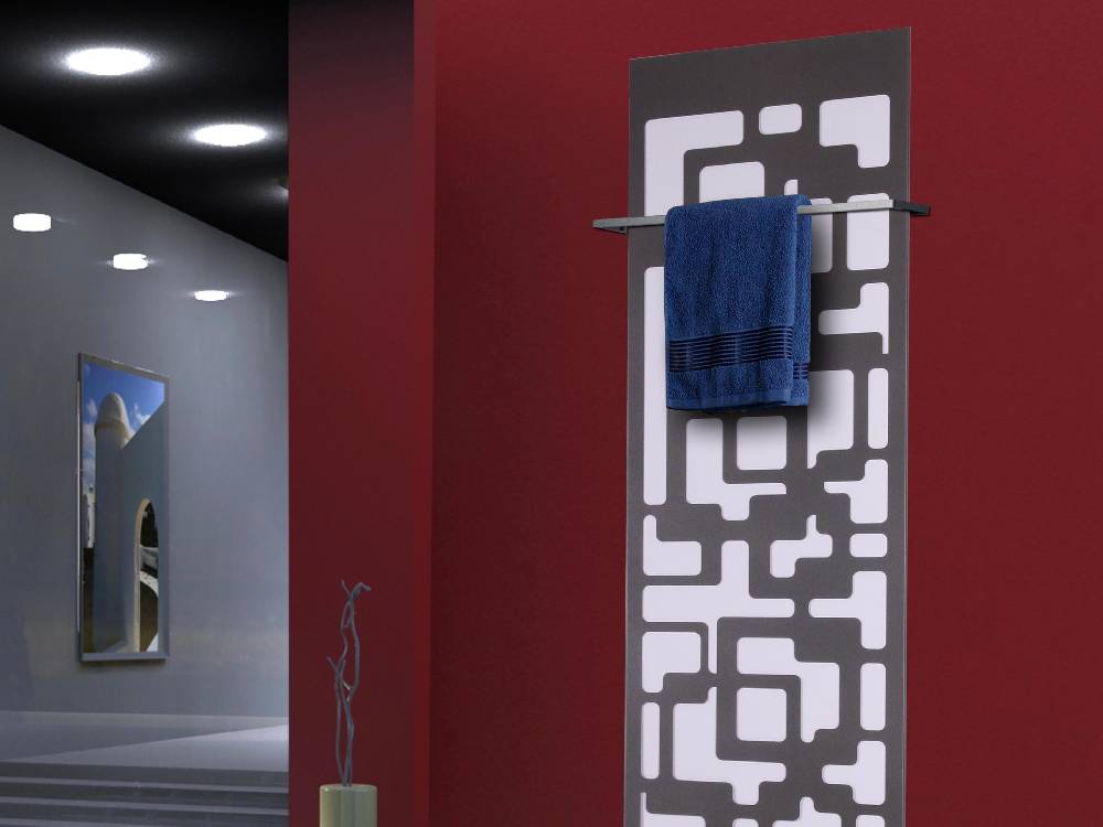 Szagato BADHEIZKÖRPER Design Downtown 2 120x47cm 799 Watt anthrazit - moonstone (+1 Halter 15mm) SZAGATO Designheizkörper mit Mittelanschluss Handtuchwärmer Vierteljährliche Förderung