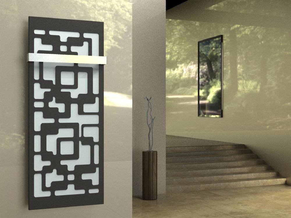 Szagato BADHEIZKÖRPER Design Downtown 2 120x47cm 799 Watt anthrazit - moonstone (+1 Halter 50mm) SZAGATO Designheizkörper mit Mittelanschluss Handtuchwärmer