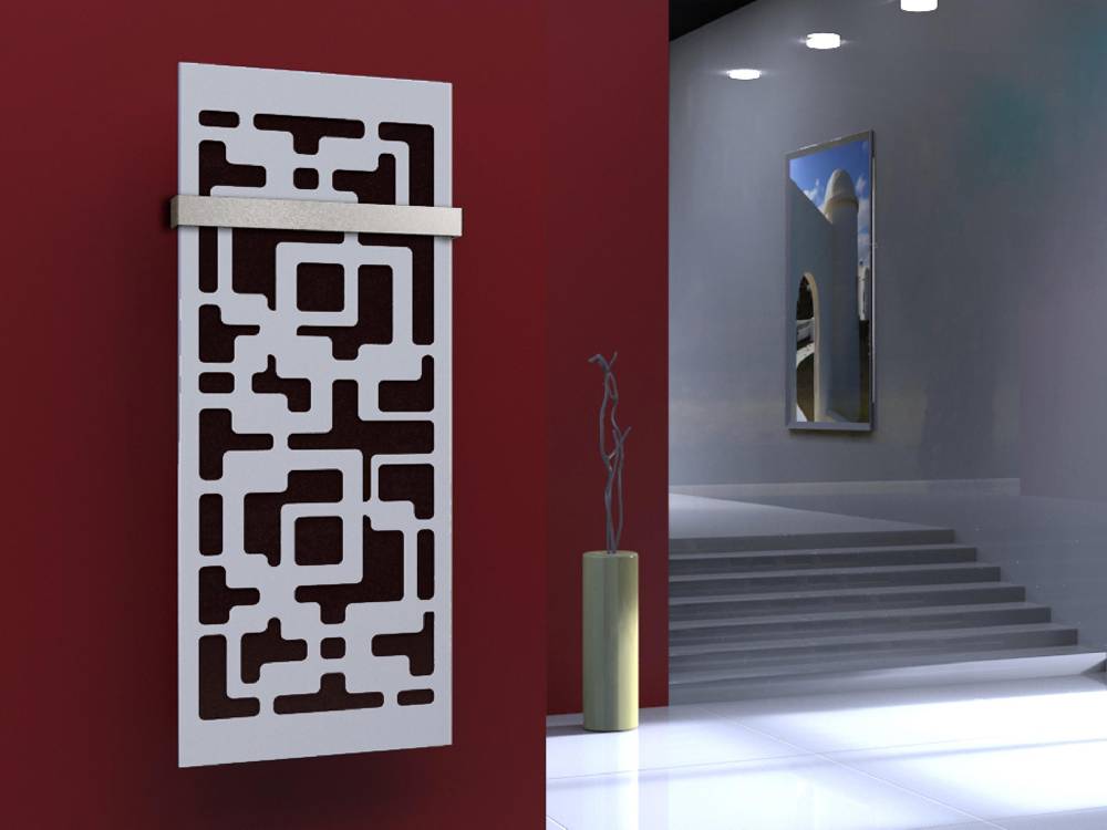 Szagato BADHEIZKÖRPER Design Downtown 2 120x47cm 799Watt weiß (+1 Halter 50mm) SZAGATO Designheizkörper Handtuchheizkörper mit Mittelanschluss Handtuchwärmer