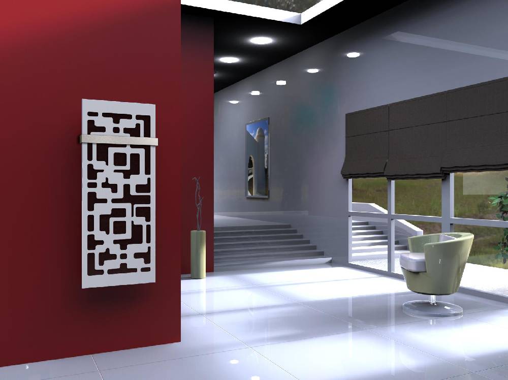 Szagato BADHEIZKÖRPER Design Downtown 2 120x47cm 799Watt weiß (+1 Halter 50mm) SZAGATO Designheizkörper Handtuchheizkörper mit Mittelanschluss Handtuchwärmer Kostenloser Versand international