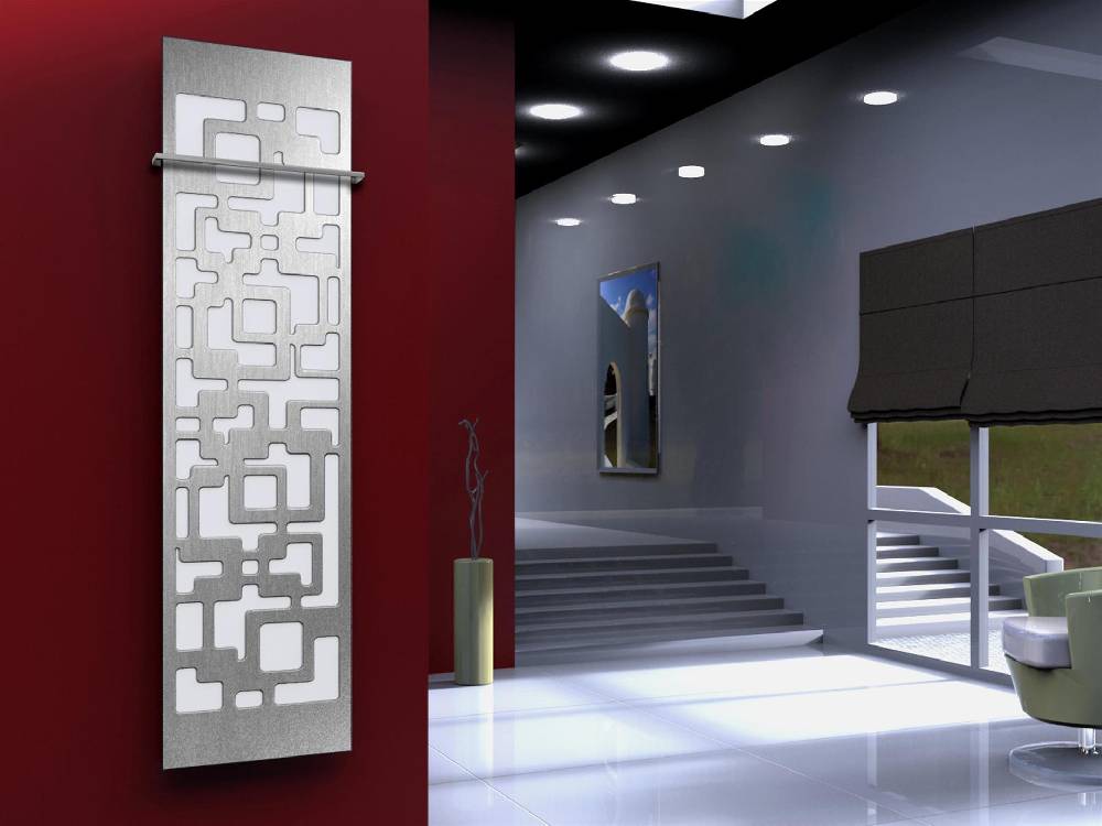 Szagato BADHEIZKÖRPER Design Downtown 3 180x47cm 1118 Watt Edelstahl matt (+1 Halter 15mm) SZAGATO Designheizkörper Handtuchheizkörper mit Mittelanschluss