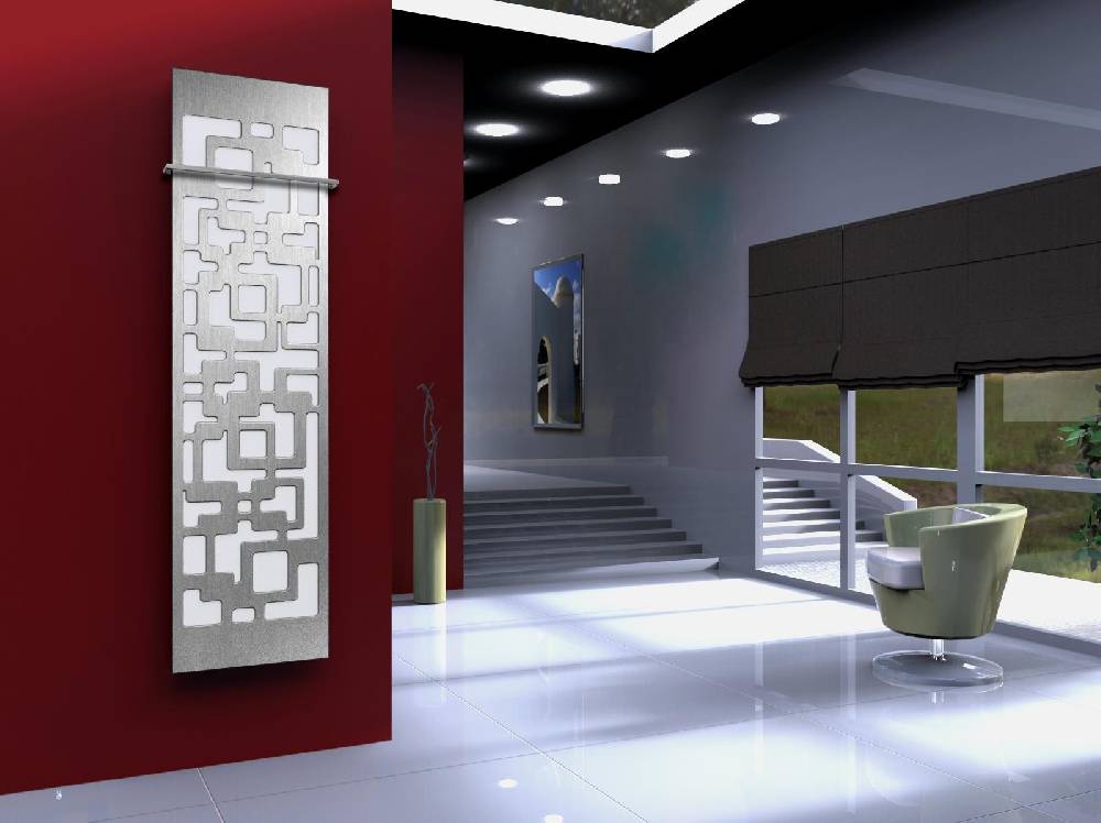 Szagato BADHEIZKÖRPER Design Downtown 3 180x47cm 1118 Watt Edelstahl matt (+1 Halter 15mm) SZAGATO Designheizkörper Handtuchheizkörper mit Mittelanschluss zollfrei