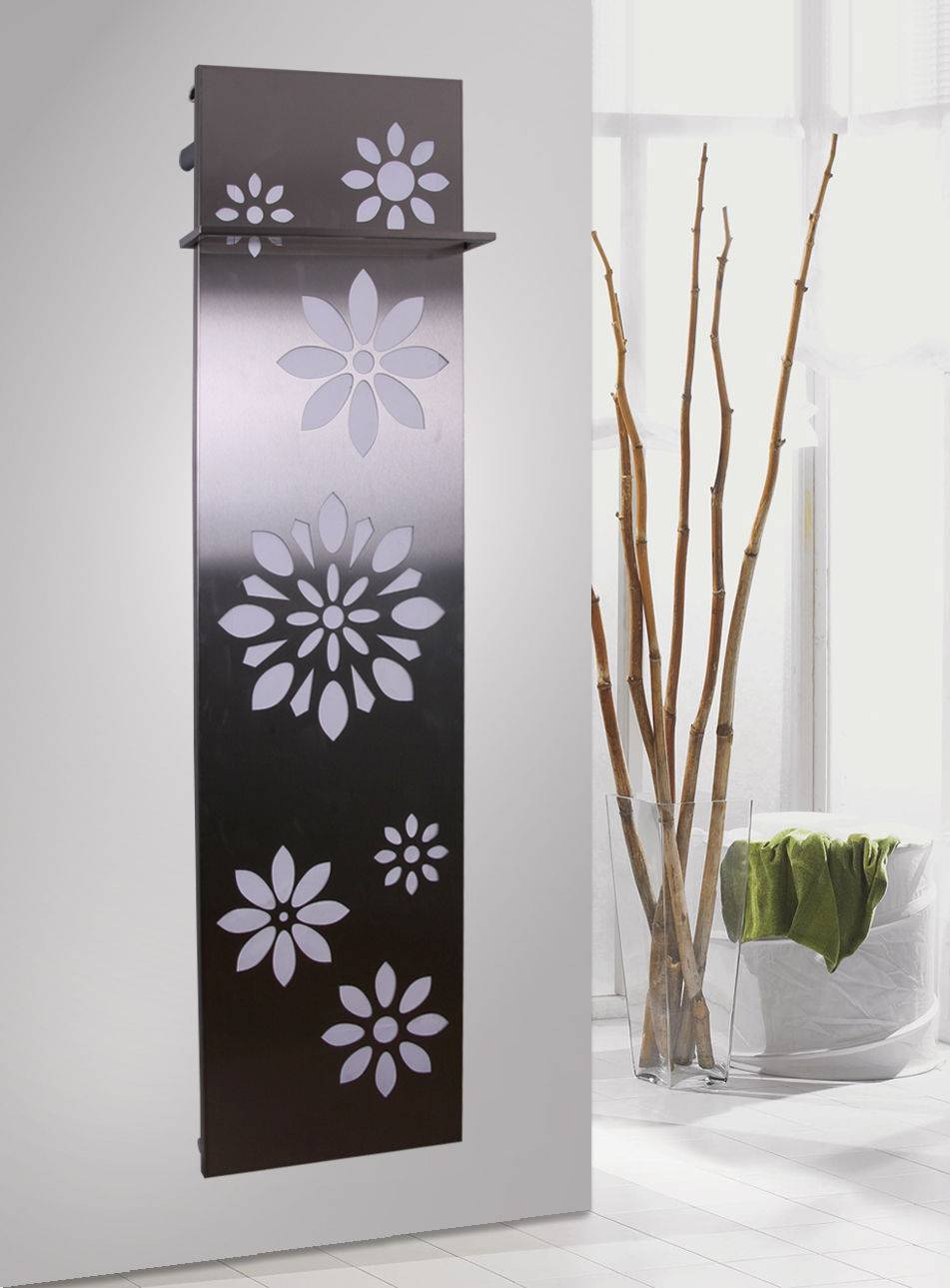 Szagato BADHEIZKÖRPER Design Flower 3 180x47cm 1118 Watt Edelstahl matt (+1 Halter 15mm) SZAGATO Designheizkörper Handtuchheizkörper mit Mittelanschluss