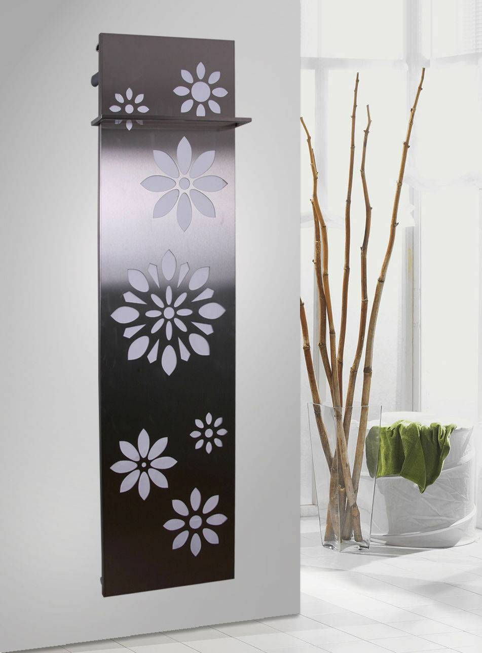 Szagato BADHEIZKÖRPER Design Flower 3 180x47cm 1118 Watt Edelstahl matt (+1 Halter 50mm) SZAGATO Designheizkörper Handtuchheizkörper mit Mittelanschluss