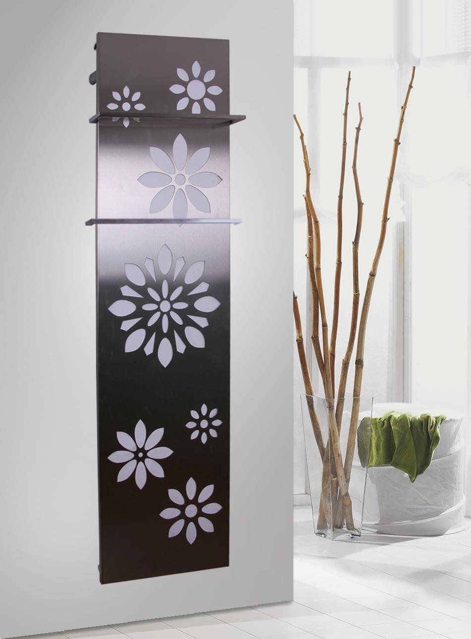 Szagato BADHEIZKÖRPER Design Flower 3 180x47cm 1118 Watt Edelstahl matt (+2 Halter 15mm) SZAGATO Designheizkörper Handtuchheizkörper mit Mittelanschluss