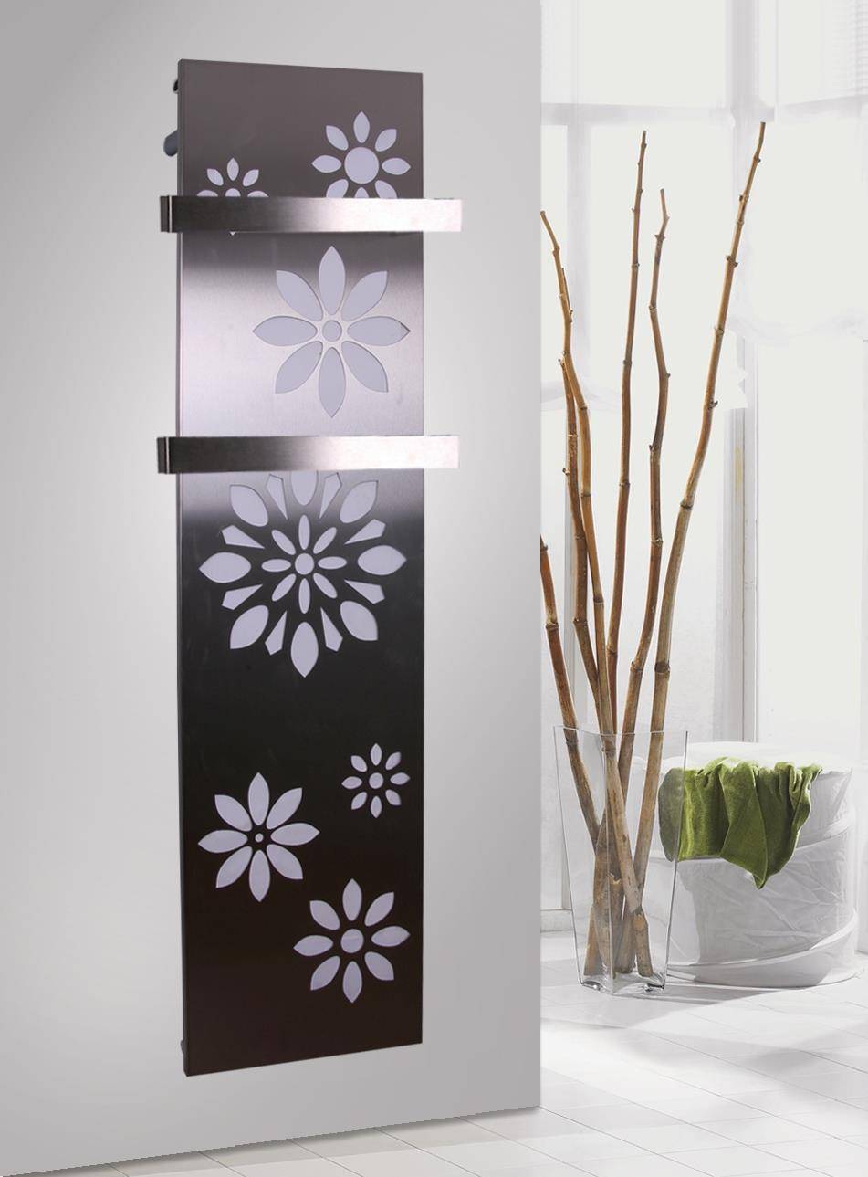 Szagato BADHEIZKÖRPER Design Flower 3 180x47cm 1118 Watt Edelstahl matt (+2 Halter 50mm) SZAGATO Designheizkörper Handtuchheizkörper mit Mittelanschluss