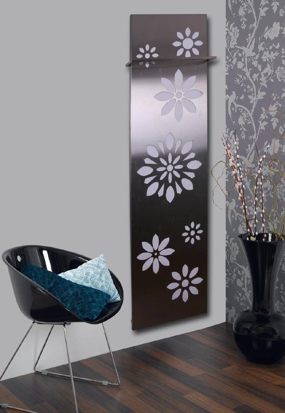 Szagato BADHEIZKÖRPER Design Flower 3 180x47cm 1118 Watt Edelstahl matt SZAGATO Designheizkörper Handtuchheizkörper mit Mittelanschluss Handtuchwärmer