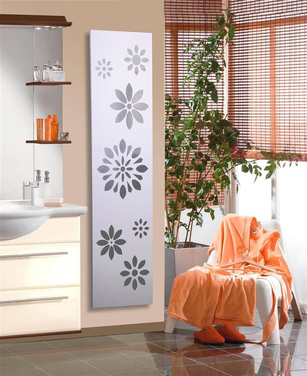 Szagato BADHEIZKÖRPER Design Flower 3 180x47cm 1118 Watt weiß SZAGATO Designheizkörper Handtuchheizkörper mit Mittelanschluss Handtuchwärmer