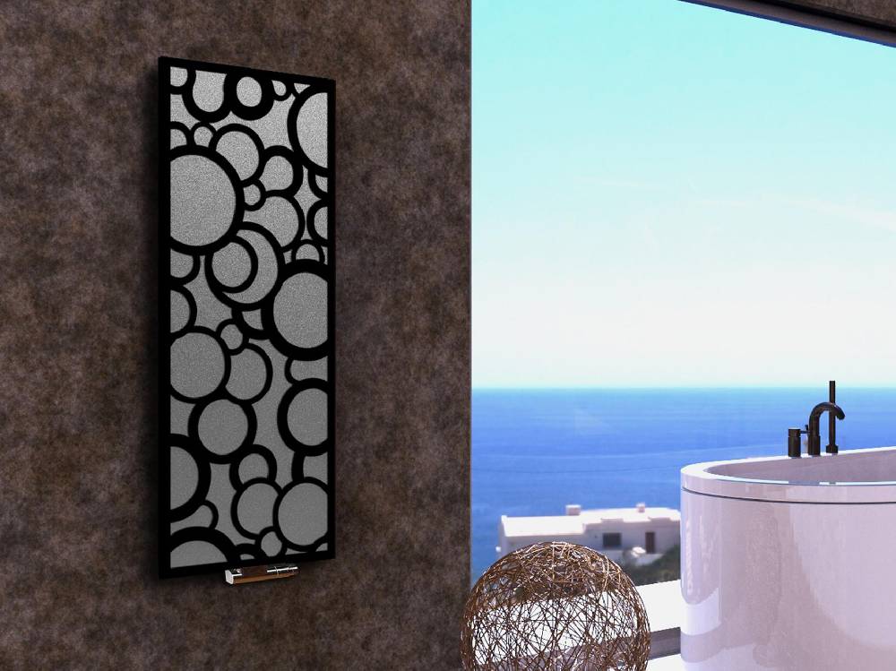 Szagato BADHEIZKÖRPER Design Kreta 2 120x47cm 799 Watt anthrazit moonstone schwarz SZAGATO Designheizkörper Handtuchheizkörper Mittelanschluss Handtuchwärmer