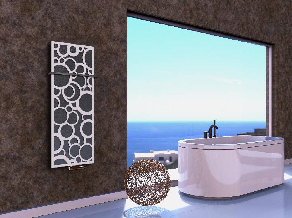 Szagato BADHEIZKÖRPER Design Kreta 2 120x47cm 799 Watt anthrazit moonstone weiß (+1 Halter 15mm) SZAGATO Designheizkörper mit Mittelanschluss Handtuchwärmer Günstig kaufen