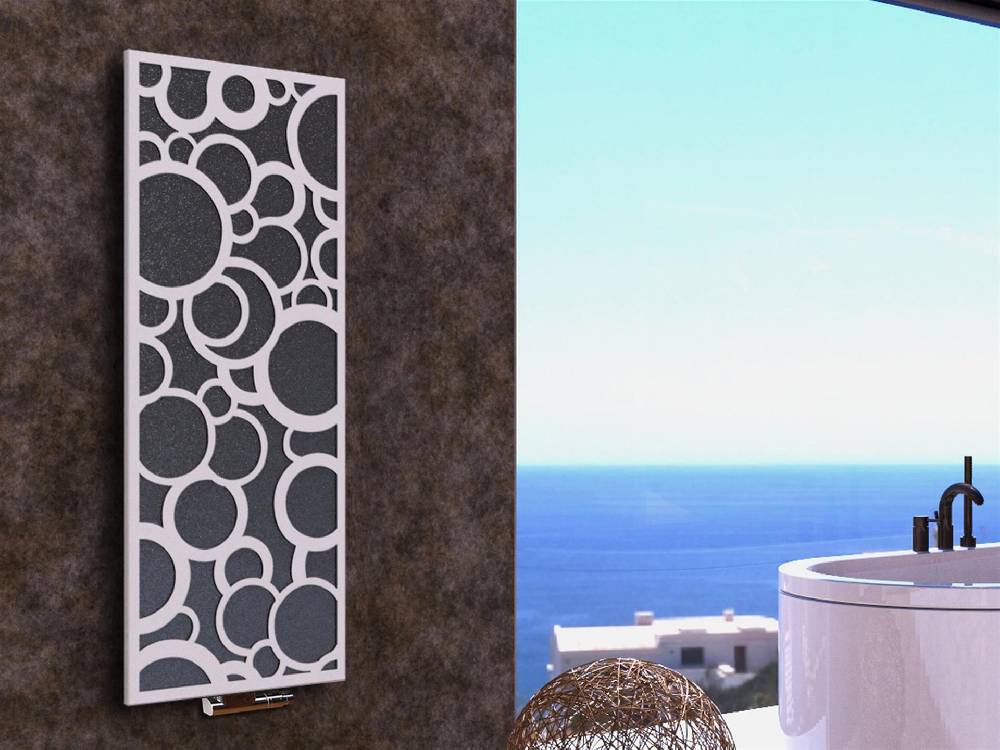 Szagato BADHEIZKÖRPER Design Kreta 2 120x47cm 799 Watt anthrazit moonstone weiß SZAGATO Designheizkörper Handtuchheizkörper Mittelanschluss Handtuchwärmer