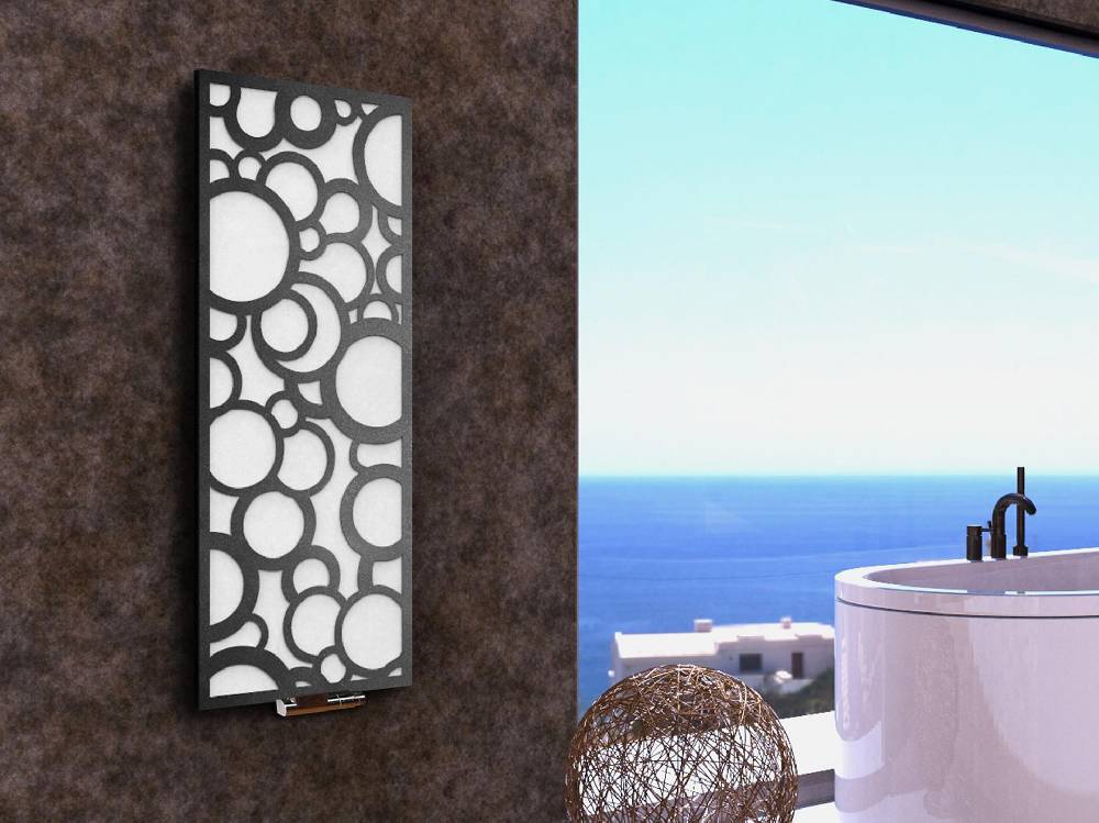 Szagato BADHEIZKÖRPER Design Kreta 2 120x47cm 799 Watt weiß anthrazit moonstone SZAGATO Designheizkörper Handtuchheizkörper Mittelanschluss Handtuchwärmer