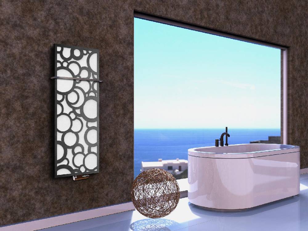 Szagato BADHEIZKÖRPER Design Kreta 2 120x47cm 799Watt weiß anthrazit - moonstone (+1 Halter 15mm) SZAGATO Designheizkörper mit Mittelanschluss Handtuchwärmer Preisnachlass