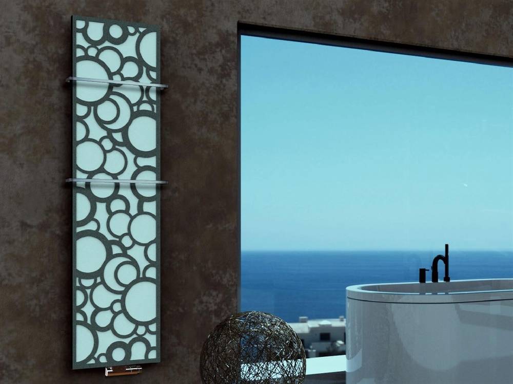 Szagato BADHEIZKÖRPER Design Kreta 3 180x47cm 1118 Watt anthrazit - moonstone (+2 Halter 15mm) SZAGATO Designheizkörper Mittelanschluss Handtuchwärmer