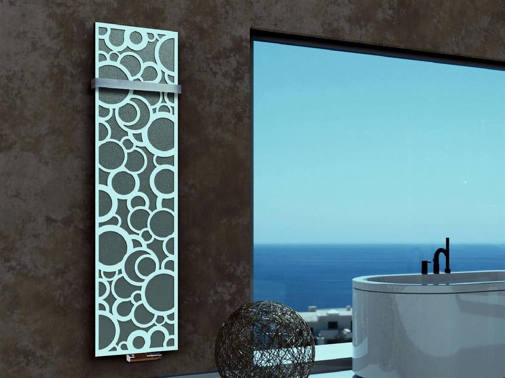 Szagato BADHEIZKÖRPER Design Kreta 3 180x47cm 1118 Watt anthrazit moonstone weiß (+1 Halter 50mm) SZAGATO Designheizkörper mit Mittelanschluss Handtuchwärmer