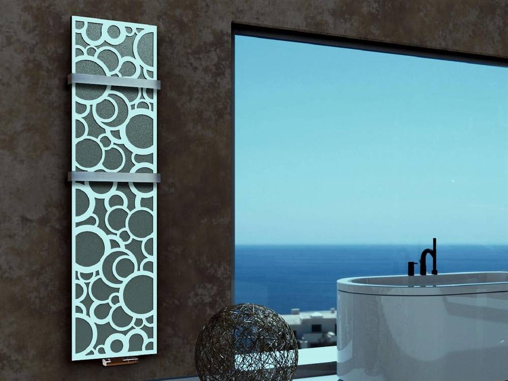 Szagato BADHEIZKÖRPER Design Kreta 3 180x47cm 1118 Watt anthrazit moonstone weiß (+2 Halter 50mm) SZAGATO Designheizkörper mit Mittelanschluss Handtuchwärmer