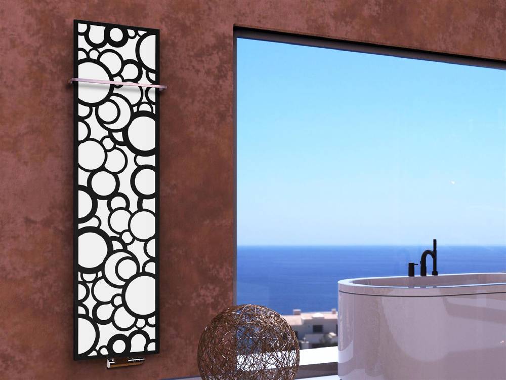 Szagato BADHEIZKÖRPER Design Kreta 3 180x47cm 1118 Watt schwarz +1 Halter 15mm SZAGATO Designheizkörper Handtuchheizkörper mit Mittelanschluss Handtuchwärmer