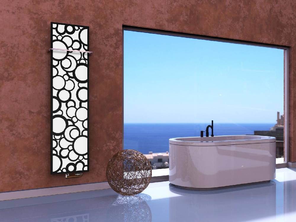 Szagato BADHEIZKÖRPER Design Kreta 3 180x47cm 1118 Watt schwarz +1 Halter 15mm SZAGATO Designheizkörper Handtuchheizkörper mit Mittelanschluss Handtuchwärmer Online Outlet