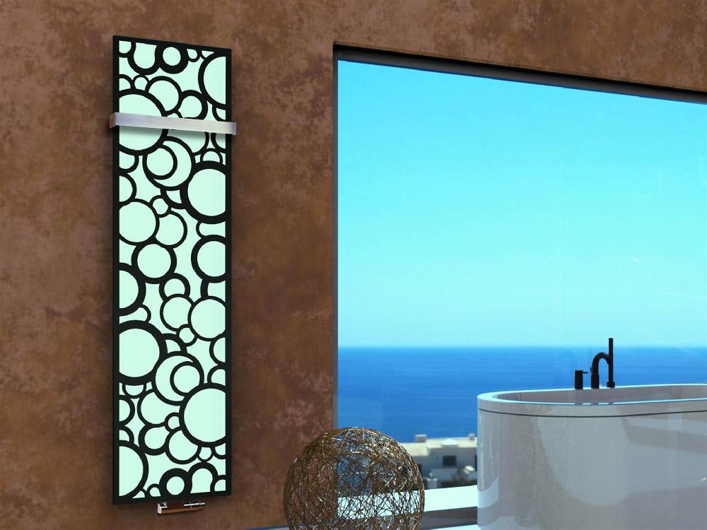 Szagato BADHEIZKÖRPER Design Kreta 3 180x47cm 1118 Watt schwarz +1 Halter 50mm SZAGATO Designheizkörper Handtuchheizkörper mit Mittelanschluss Handtuchwärmer