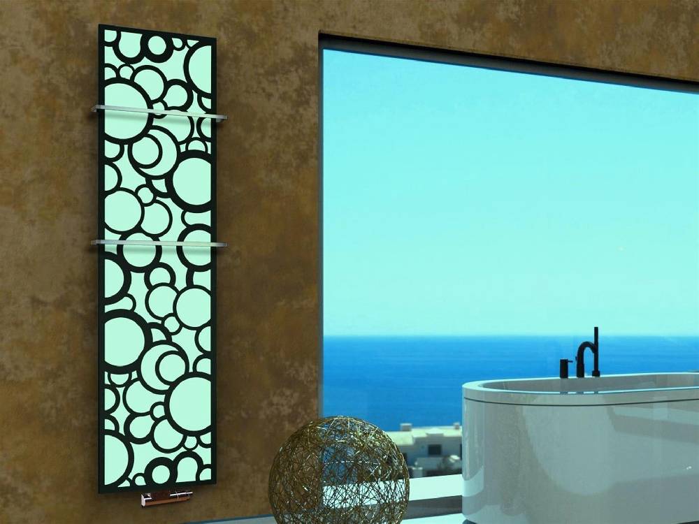 Szagato BADHEIZKÖRPER Design Kreta 3 180x47cm 1118 Watt schwarz +2 Halter 15mm SZAGATO Designheizkörper Handtuchheizkörper mit Mittelanschluss Handtuchwärmer