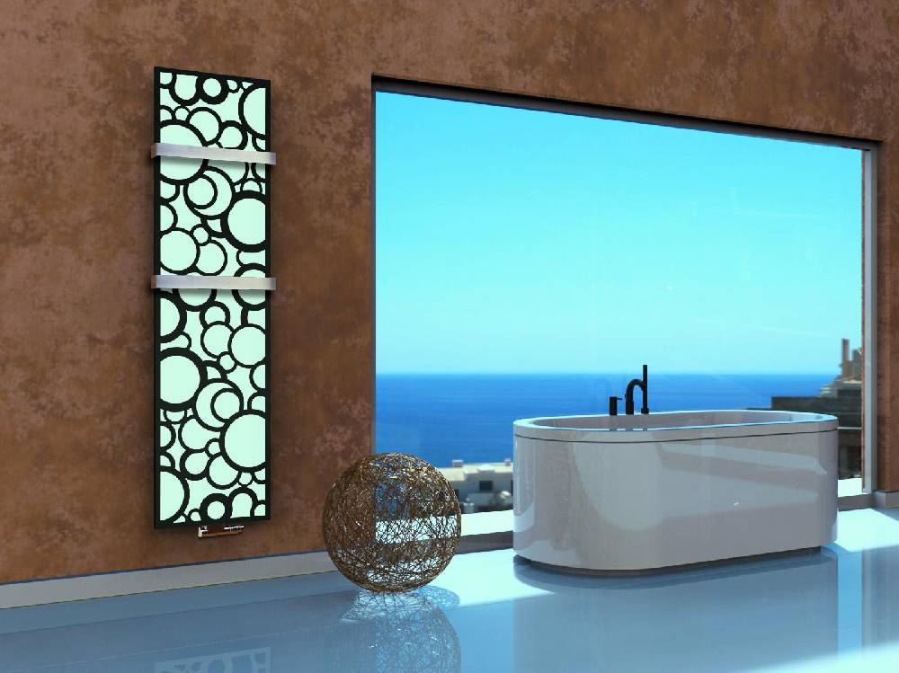 Szagato BADHEIZKÖRPER Design Kreta 3 180x47cm 1118 Watt schwarz +2 Halter 50mm SZAGATO Designheizkörper Handtuchheizkörper mit Mittelanschluss Handtuchwärmer Blitzangebot