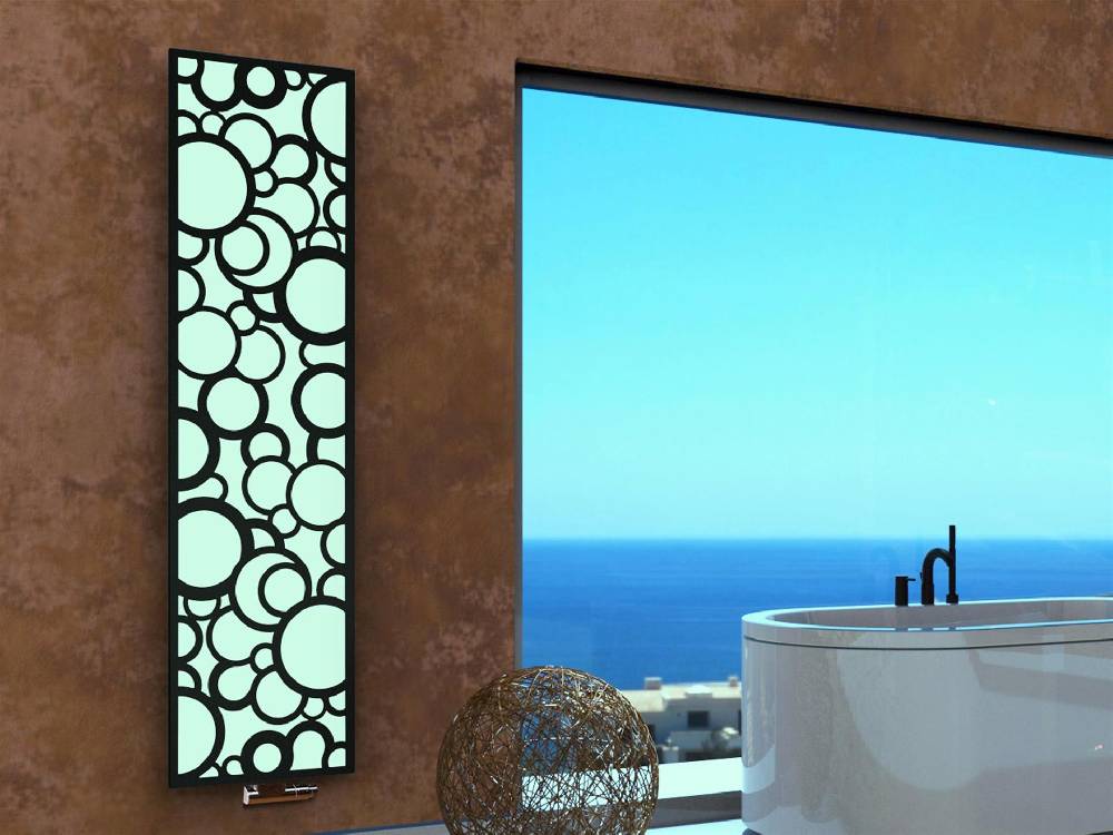 Szagato BADHEIZKÖRPER Design Kreta 3 180x47cm 1118 Watt weiß schwarz SZAGATO Designheizkörper Handtuchheizkörper mit Mittelanschluss Handtuchwärmer