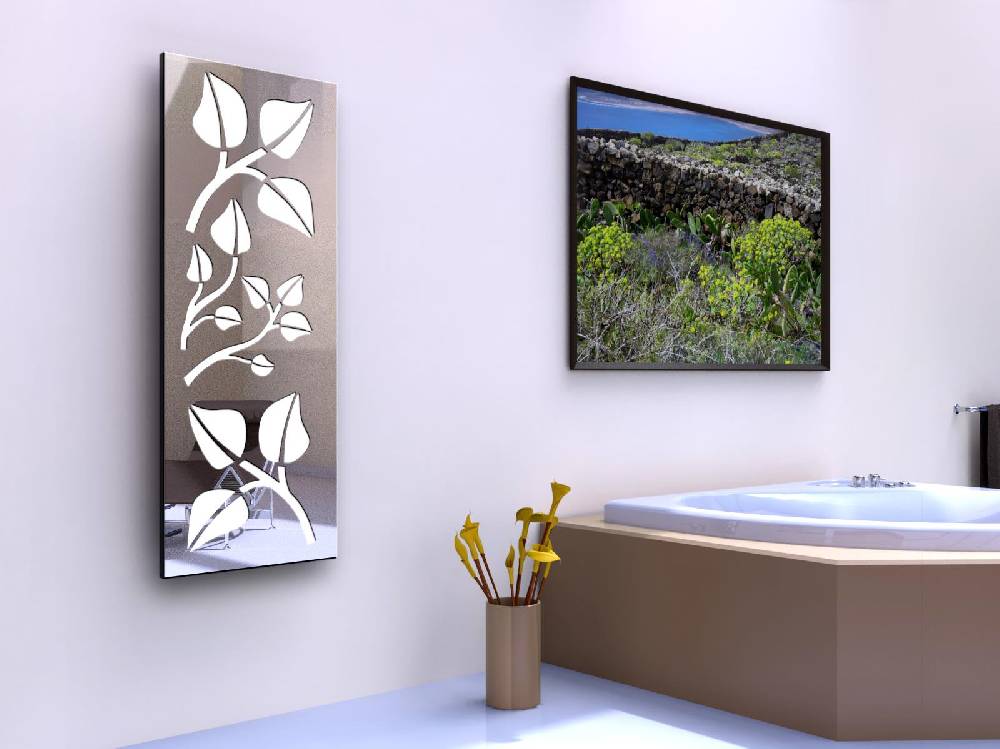 Szagato BADHEIZKÖRPER Design Leaves 2 120x47cm 799 Watt Edelstahl Hochglanz SZAGATO Designheizkörper Handtuchheizkörper mit Mittelanschluss Handtuchwärmer