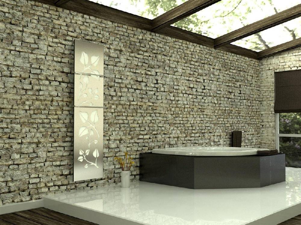 Szagato BADHEIZKÖRPER Design Leaves 3 180x47cm 1118 Watt Edelstahl matt (+2 Halter 15mm) SZAGATO Designheizkörper mit Mittelanschluss Handtuchwärmer Kostenloser Versand international