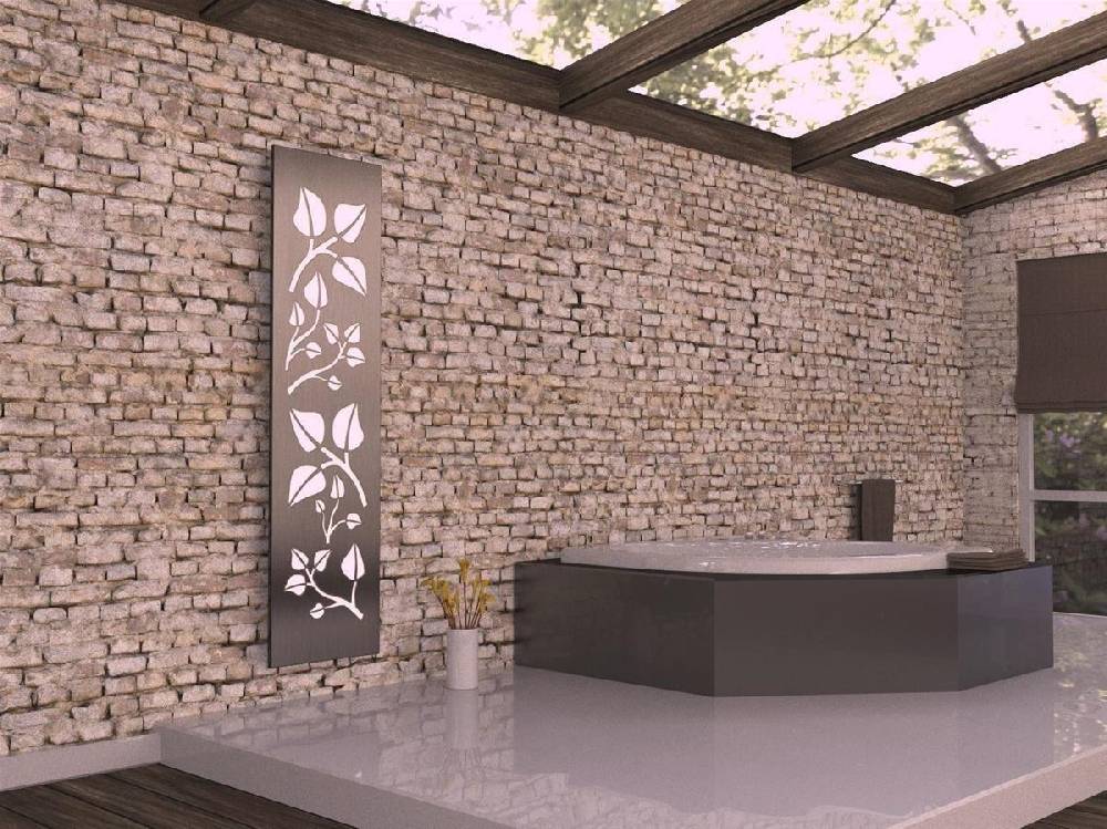 Szagato BADHEIZKÖRPER Design Leaves 3 180x47cm 1118 Watt Edelstahl matt SZAGATO Designheizkörper Handtuchheizkörper mit Mittelanschluss Handtuchwärmer