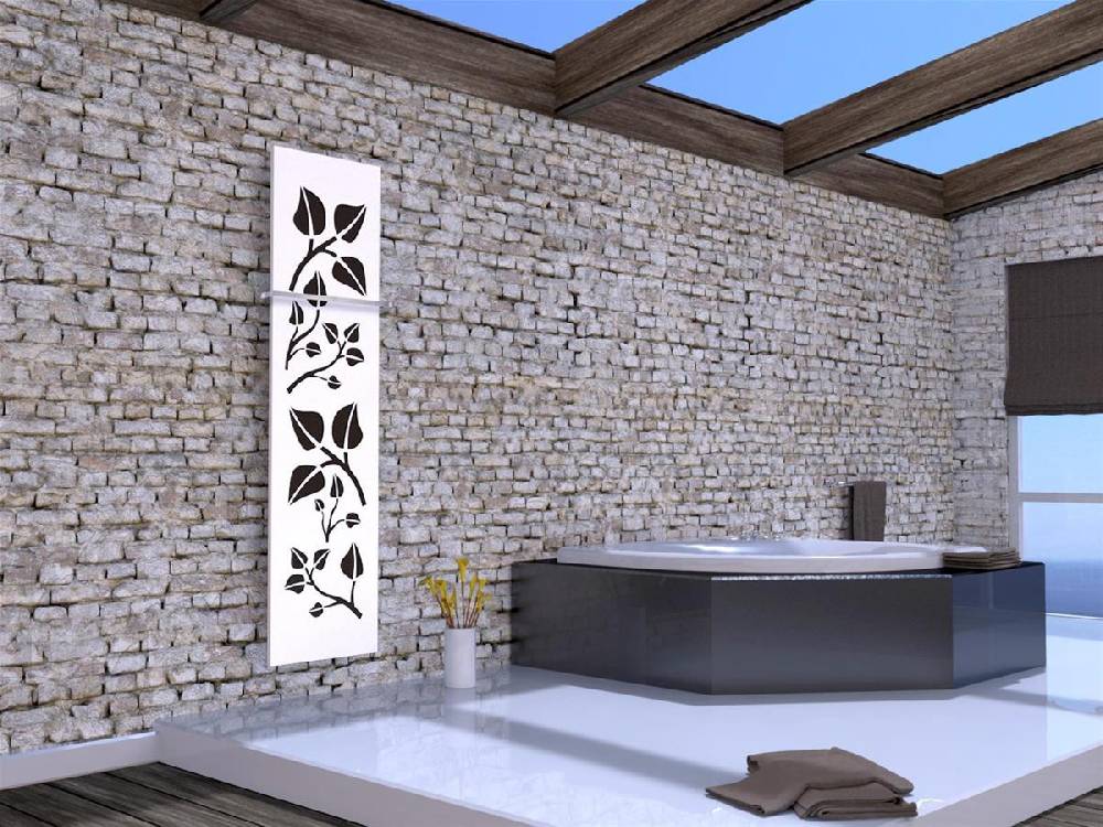 Szagato BADHEIZKÖRPER Design Leaves 3 180x47cm 1118 Watt weiß (+1 Halter 15mm) SZAGATO Designheizkörper Handtuchheizkörper mit Mittelanschluss Handtuchwärmer
