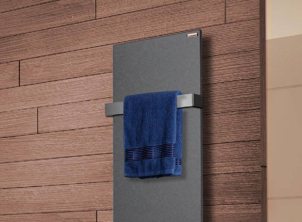 Szagato BADHEIZKÖRPER Design Mirror Steel 2 120x47cm 799 Watt anthrazit - moonstone (+1 Halter 50mm) SZAGATO Designheizkörper Mittelanschluss Handtuchwärmer Fabrik Onlineshop