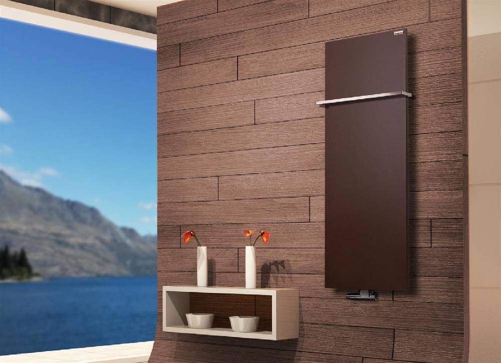Szagato BADHEIZKÖRPER Design Mirror Steel 2 120x47cm 799 Watt braun (+1 Halter 15mm) SZAGATO Handtuchheizkörper mit Mittelanschluss Handtuchwärmer