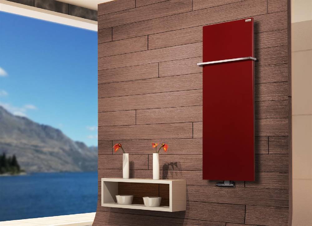 Szagato BADHEIZKÖRPER Design Mirror Steel 2 120x47cm 799 Watt rot (+1 Halter 15mm) SZAGATO Designheizkörper Handtuchheizkörper Mittelanschluss Handtuchwärmer